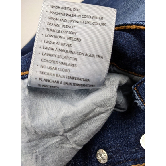 KanCan High Rise Skinny Stretch Jeans Womens Distress Hem Sz 25 Button Dark Wash - Picture 10 of 10